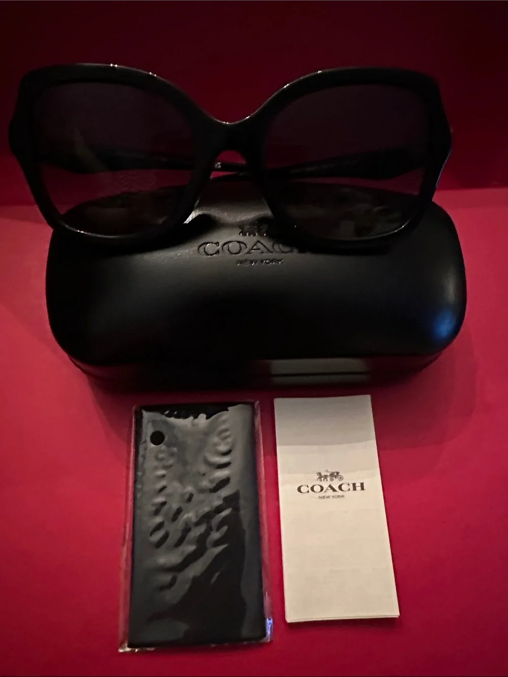 New Coach Black Sunglasses with Branded Case CW225
